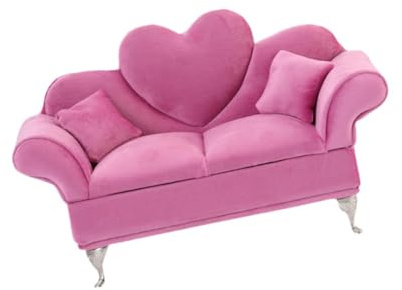 Luwecf 1/6 Sofa für 12 Zoll Puppen, Schmuckkästchen für Mädchen Und Frauen Aus Hochwertigem Stoff – Elegante Dekoration – Platzsparend & Vielseitig​, ROSA
