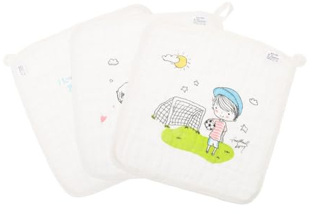 RORPOIR 3 Stück-pack Sabberhandtücher Quadratisch aus Weicher Baumwolle 30x30cm für Neugeborene Speicheltücher Saugfähig und Hautfreundlich zum Gesichtwaschen und Reisen