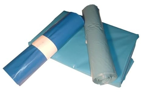 VEPATIM 250 LDPE-Müllsäcke mit Zugband 120 L 700 x 1100 mm Typ 60 = 34 my blau