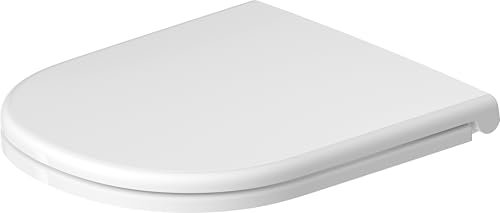 Duravit D-Code WC-Sitz, abnehmbar, mit Absenkautomatik, Pinbefestigung, 374x433mm, Weiß Hochglanz, Edelstahl Scharniere, 0021, 0028190021, Ausführung: vormontierte Scharniere