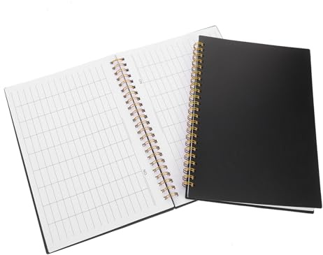 jojofuny 2pezzi Quaderno Contabilità Carta Quadretti Copertina Resistente Carta Da Lettere Design Portatile Per Uso Aziendale e Personale Layout Organizzato Per Monitoraggio Delle Spese