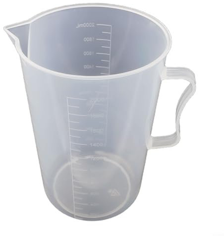 Verre doseur en plastique transparent pour mesurer avec précision la chaleur et l'acide outil de cuisine (2000 ml)