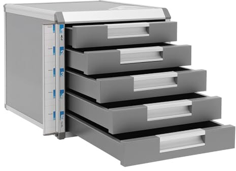 Metall Schubladenbox Abschließbar, Dokumenten Aufbewahrung Ablagebox ürokommode für Dokumente Schublade mit Schlüssel Etiketten für die Aufbewahrung von Büropapier, verschiedenen Büromaterialien