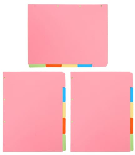 JUMPLAWN 3juegos Separadores Archivador Índice Clasificador para Cuadernos y Folios Colores Páginas