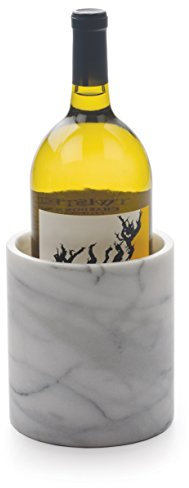 RSVP International 8019 Marble Wine & Champagne Chiller, Bottle Holder Versatile Kitchen Accessory, White