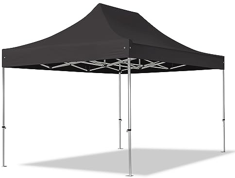 TOOLPORT Faltzelt Professional 3x4,5 m ohne Seitenteile Faltpavillon ALU Pavillon Partyzelt in schwarz
