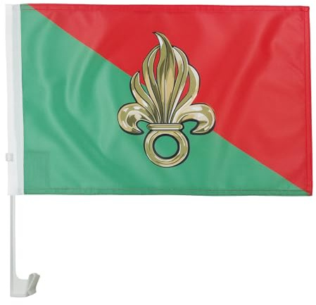 AZ FLAG Autofahne Frankreich Légion étrangère 45x30 cm Saugnapf | Für außen Fremdenlegion Autoflagge genähte wetterfeste Ausführung mit Kunststoffstab Mesh-Polyester