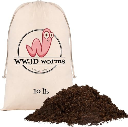WWJD Worms - 10lb Worm Bedding for Nightcrawlers and Red Wigglers (Worms Not Included) - Vermicompost Bin Worm Bedding for Earthworm Castings - Earthworm Food for Organic Potting Soil Gardening Mix