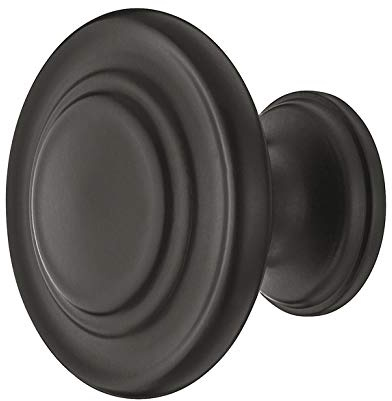 Gedotec Möbel-Griff Antik schwarz matt - Metall Möbelknopf Vintage - HELLAS | Schrankknopf Küche für Schubladen & Schrank-Türen | Rund-Knopf Ø 34 mm | 1 Stück - Design Möbel-Knauf rund mit Schrauben