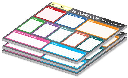 PRICARO Wochenplaner Perfekt, magnetisch, anthrazit, A4, 25 Blatt, 3 Stück