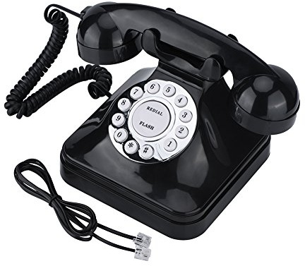 Heayzoki Téléphone Filaire Téléphone Vintage rétro, WX-3011 Téléphone de Bureau Multifonction Vintage, Téléphone Fixe rétro avec Flash, Fonction de Recomposition et de réservation, Noir