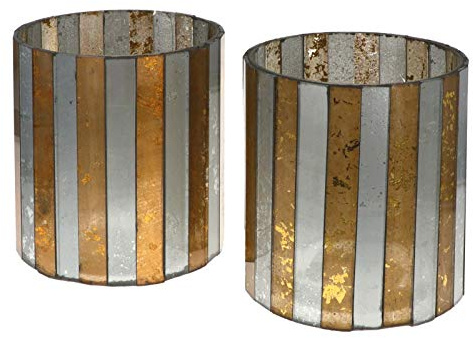 Wuona Objects Nona RAJA 2700-9x10cm - 2er Set - Mosaik Teelichtglas Teelichtgläser Kerzenglas Kerzengläser Mosaikglas orientalisch Vintage