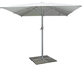 Stilè Ombrellone da giardino bianco 3x3 mt x 2,9 h mt quadrato struttura in alluminio con manovella telo di copertura in poliestere 250 g/m2 da Esterno Arredo Piscina, Gazebo, Terrazze, Bar, Hotel