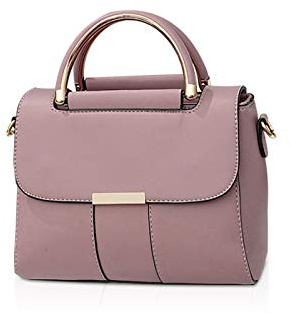 NICOLE & DORIS Top Handle Bag of Women Crossbody Bag Handbag with Arched Handle Small Square Bag PU Leather Shoulder Bag Cross Body Purse for Teens Girls Pink