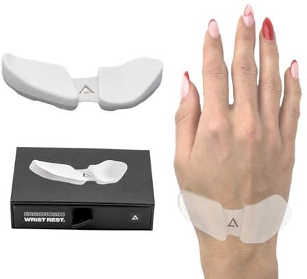 DELTAHUB Carpio 2.0 Reposamuñecas ergonómico para ratón, para zurdos, túnel carpiano, alivio del dolor, antifatiga, fácil deslizamiento, elegante, PC de oficina, portátil, juegos, grande, blanco