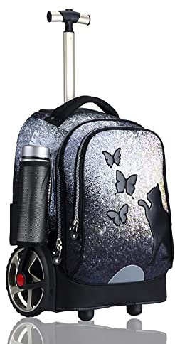 UNIKER Rollen-Laptoptasche für 14-Zoll-Laptops, Rollen-Büchertasche für Jugendliche, Rollen-Reisetaschen, Koffer und Aktentasche mit Rollen