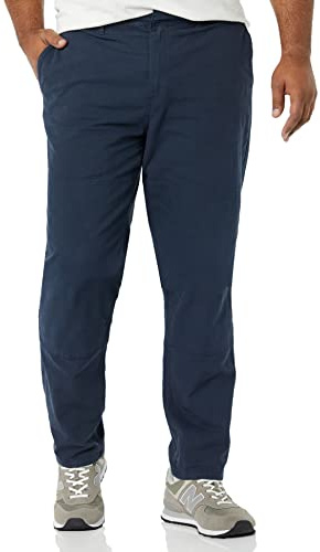 Amazon Essentials Pantalón de trabajo utilitario de lona elástica con doble rodilla para hombre (anteriormente Goodthreads), azul marino oscuro, 36 de ancho x 36 de largo