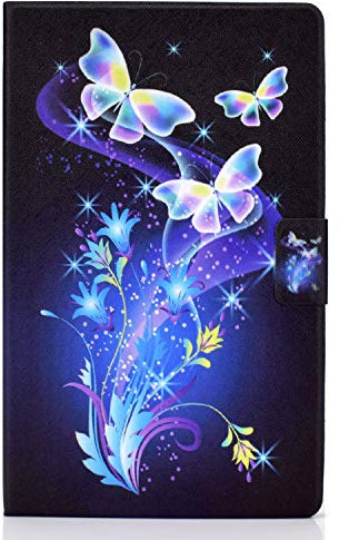 Bspring Cover Custodia Compatibile con Samsung Galaxy Tab A8 10.5 Pollici 2021 SM-X200 SM-X205 Tablet, Ultra Sottile Smart Cover Pelle PU Protettiva Case per Galaxy Tab A8 10,5,Farfalla