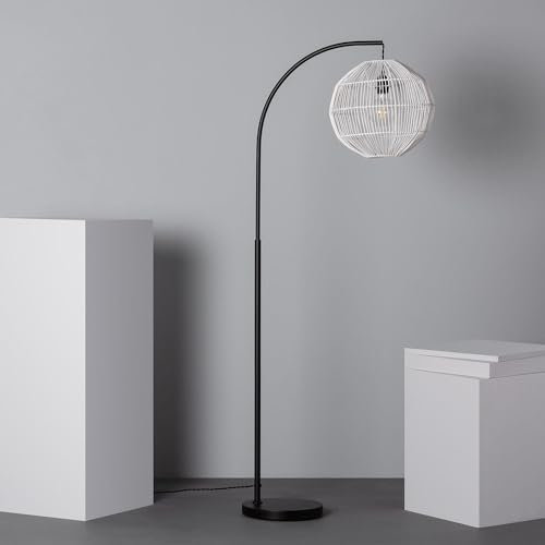 LEDKIA LIGHTING Stehlampe Rattan Kithnos Schwarz E27