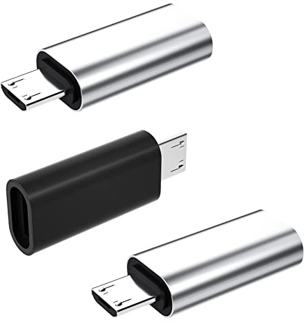 Adaptador Lightning hembra a micro USB macho (paquete de 3) sincronización de datos de carga de energía Android compatible con Samsung Galaxy S7 S6 Edge Nexus 5 LG para iPhone 13 Pro 7 8 Plus X iPad