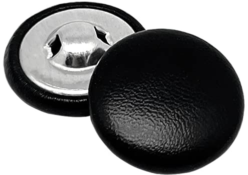 10pcs 23mm/0.9'' Leather Covered Buttons with Shank Sew,for Decoration Crafts(Black)