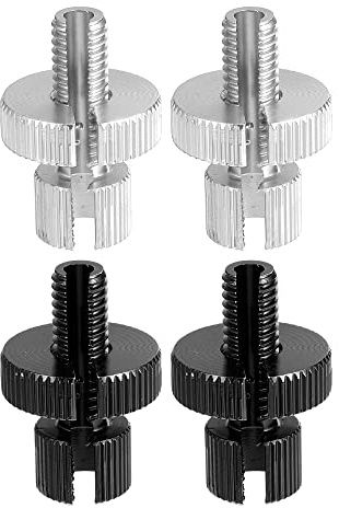 X AUTOHAUX Einstellschrauben Für Brems- Und Kupplungszug 4 Stück Motorrad | Schwarz-Silberton, Mit Schlitz, Außengewinde 31.5X12.8mm, Innengewinde 6X21mm, Korrosionsbeständig