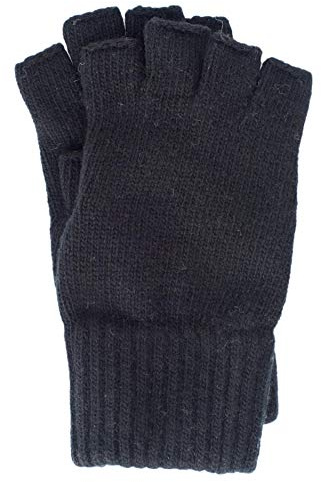 FosterNatur, Herren Handschuhe Fingerlos, 100% Wolle