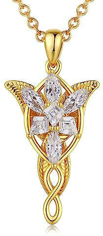 jiamiaoi 18K Weißgold platte Brillant Kreuz Kette Damen mit Funkelnd Bernstein Kreuz Anhänger,Rose Kette
