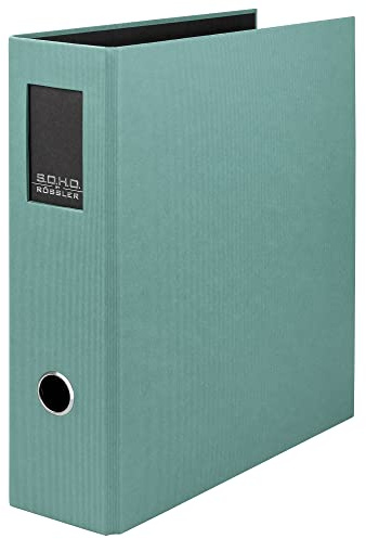 Rössler SOHO Ordner a4 mit Rückenschild | Aktenordner | Schreibtisch-Organizer | Büro organizer | Büro Zubehör | Ordnungssystem | 80x285x320mm (BxTxH) | 1 Stück | Farbe: Grün | Blau | Opal