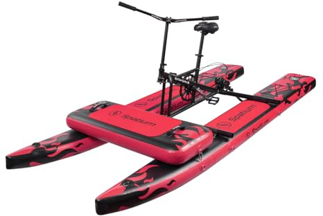 Spatium SUP Aufblasbare Kajaks sup Board für 2 Personen Wasser Fahrrad aufblasbare Pedal Boot aufblasbare Pedal Kajak und einfach zu Fahren auf dem Wasser schwarzrot