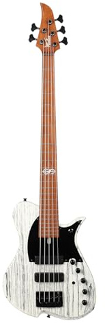 Vola Basse électrique Vasti 5 STM J1 Sandblasted Olympic White Matte Fabriqué au JaponManche en érable rôti Frettes en acier inoxydable Matériel Gotoh Modèle Signature 5 cordes Col en C moderne