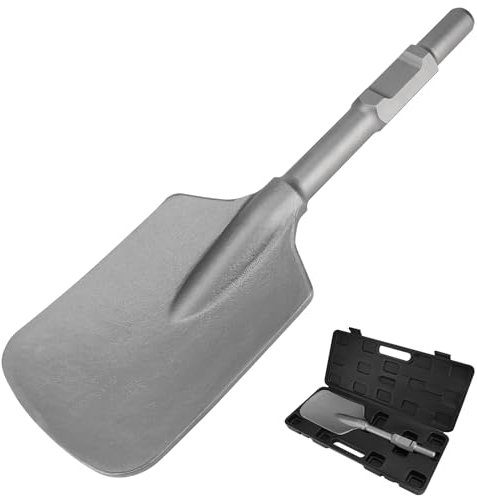 CPROSP SDS HEX Schaufelmeißel 135 x 440 mm Sechskant-Aufnahme 30 mm, Asphaltmeißel/Breitmeißel HEX Breiter Lehm Spaten zum Entfernen von Hartem Schmutz Ton und Losem Beton