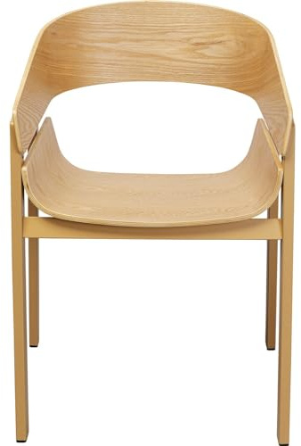 Kare Design Armlehnstuhl Biarritz, Natur, Sitzhöhe 45 cm, Mit Armlehnen, Esche Holz, Holzstuhl, Esszimmerstuhl, Wohnzimmer