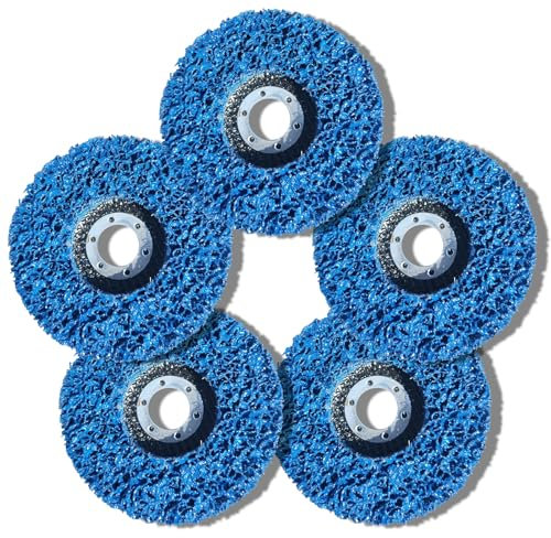 SPEPY 5 PCS 115mm Angle Grinder Discs Paint Remover Hard-wearing Strip Discs Stripping Wheel Paint Stripper Disc Polishing Pads and Removes Oxidation,Paint,Rust Coatings Repair (Blue)
