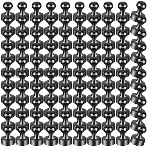 MIN CI 100 Stück Schwarz Magnete Stark, Magnete für Magnettafel, Magnete Klein, Neodym Magnete, Kühlschrank Magnete, Magneten Starker Halt, Mini Magnet für Whiteboard Haus, Büro