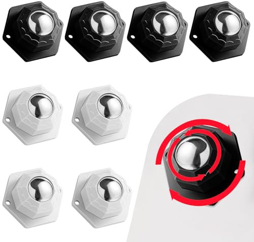 YIZWINS 8 Pezzi Ruote per Spostare Mobili, 360° Ruote Girevoli Autoadesive, Rotelle per Spostare Mobili Pesanti 200kg, Ruote per Carrello Carichi Pesanti per Mobili Utensili da Cucina