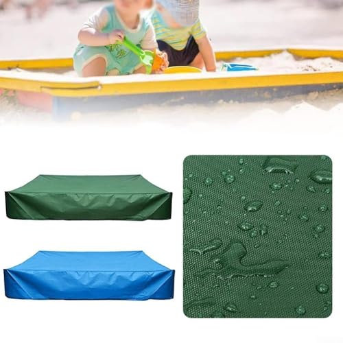Sandkastenabdeckung, faltbar, wasserdicht, staubdicht, quadratisch, Poolabdeckung mit Kordelzug für Sandkasten, Spielzeug und Möbel, Sandkastenabdeckung (blau, 200 x 200 x 20 cm)