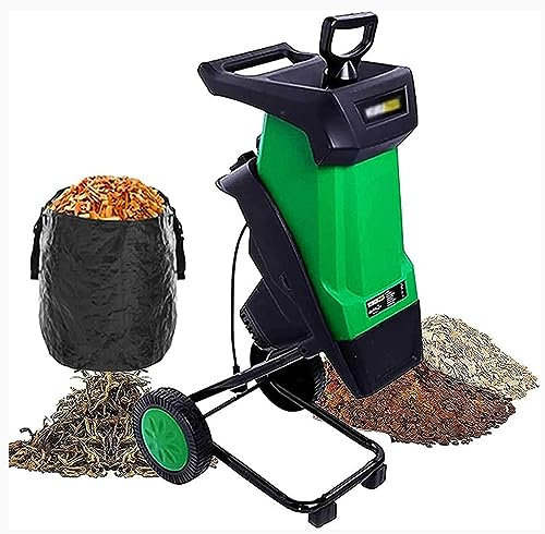 XNZJHPP Garden Shredder,Silent Crushing Shredder,Max.40mm Cutting Capacity,50L Collection Box,Garden Shredders And Chippers W/Transport Wheel (40m)