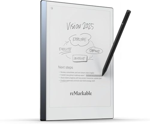 reMarkable 2 Tablet with 10.3” Digital Paper Display, Featuring Marker Plus Pen with Eraser, USB-A to USB-C Cable (Renewed)