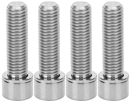 Alomejor Boulons de Tige de Vélo, Aspect Exquis Alliage Léger M7 25mm 4 Pièces Titane Original for Cyclistes Amateurs Professionnels Routes Montagnes VTT