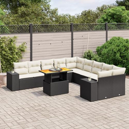Amorsee Lounge Möbel Outdoor Verstellbare Tischplatte Gartenlounge XXL Ecklounge Garten Loungemöbel Set Rattan Gartensofa Sofa Terrasse Gartenmöbel Set Sitzgarnitur