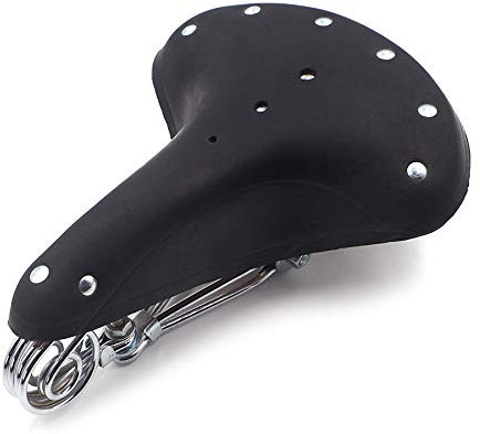 Fahrradsattel im Vintage-Retro-Stil, Leder, für Herren und Damen, mit Federung, Fahrradsattel im Vintage-Retro-Stil, Leder, für Herren und Damen, mit Federung, Komfortpolster, Rennradsattel