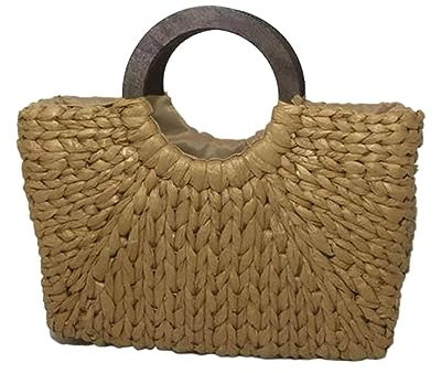 AYKANING Strohtaschen Damen,Korbtaschen Damen Blockieren Sie große Maishaut Handgewebtes Beutel ohne illegale Retro minimalistische Handtasche