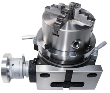 CHSXPX 6-inch indexing plate 150 mm diamet Rotary table (vtical and horizontal) with 4-inch chuck 125 mm for CNC milling machines, and grinding machines