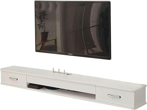 LYJYUJIE Tv Cabinet Hanging-TV Lowboard-Floating TV Stand For Wall Mounting, TV Board, Lowboard For Hanging With 2 Drawers, Media Console For Wall Mounting, Entertainment Center ~/