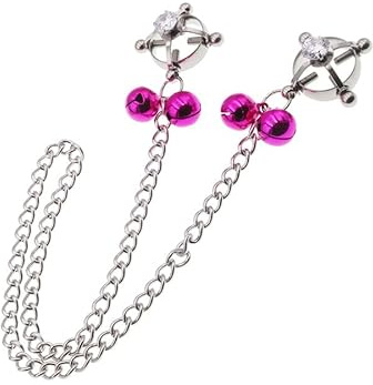 Nippelklemme für Frauen Edelstahl BDSM Brustwarzenklemmen Schmuck | Lange Kette mit Anhänger. Druck einstellbar. Vielseitig für Rollenspiele und verführerische Outfits für Frauen Männer Paare.