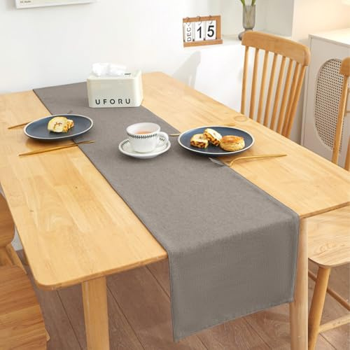 AMFUN Moderner Tischläufer, elegant, Polyester, grau, 30x120 cm, Dekoration für Zuhause, Party, Urlaub, Esszimmer