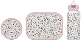 Mepal - Pausenset Campus Little Dutch - Set für Kinder mit Pop-up Trinkflasche, Lunch Box & Obstbox - Lunch-Set für die Schule oder unterwegs - Spülmaschinenfest - 400 + 750 + 300 ml - Fairy Wonders