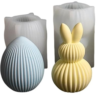 Silikonform Ostern Eier, 2 Stück Silikonformen Gießformen Ostern, Gießformen Silikon Ostereier Gips zum Gießen Silikonform Ostereier Gipsformen zum Gießen Gießform Ostern für Osterdeko (A)