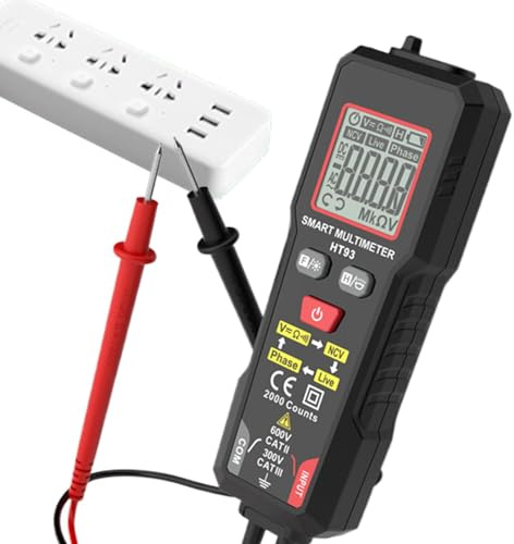 Multimetro digitale, Tester multimetro,Multimetro automobilistico voltmetro digitale ad alta precisione 2000 conteggi - Ohm Volt Amp Meter, rilevatore di tensione portatile innumerevole per test NCV d